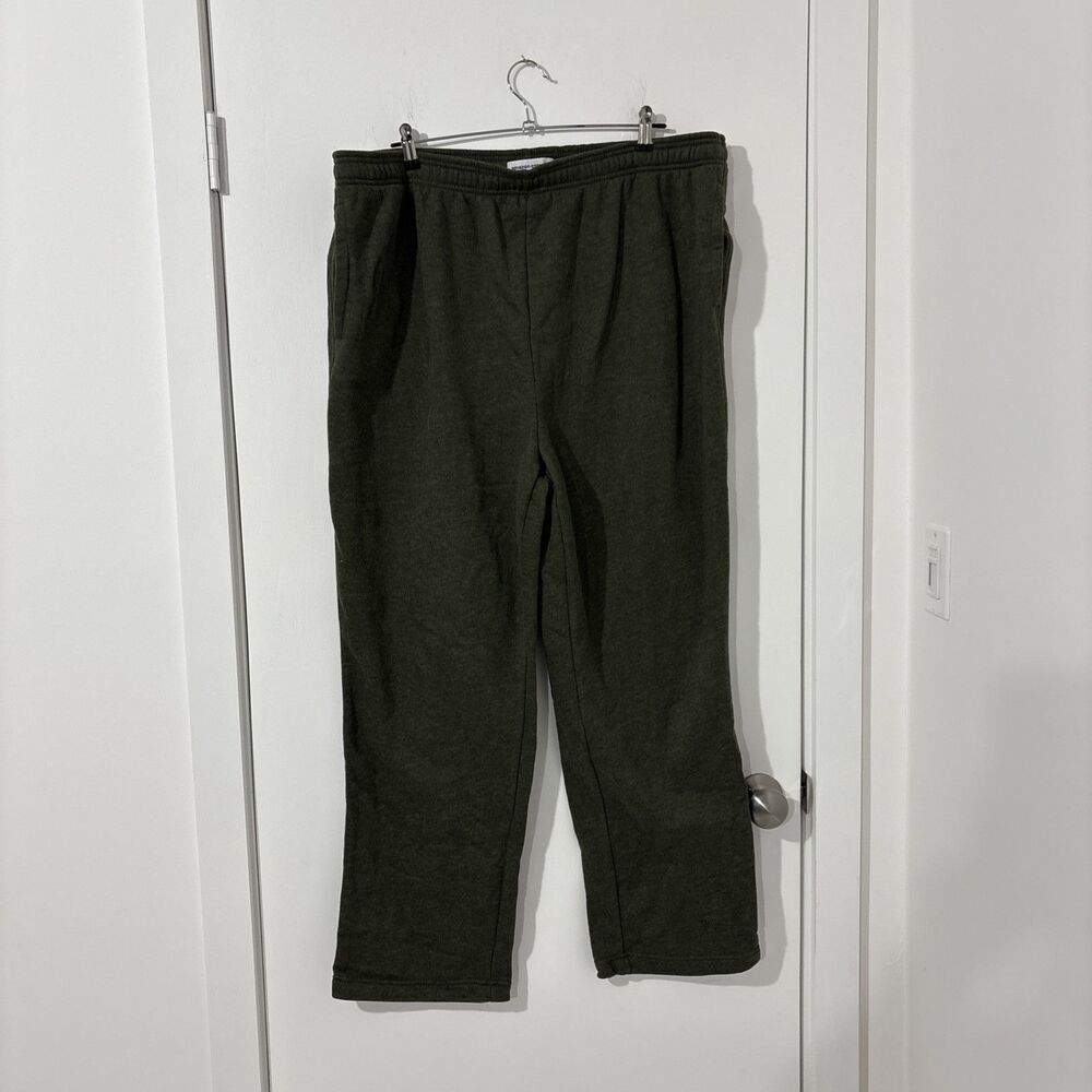 Amazon Essentials Men's Green Fleece Sweatpants Size XXL New Wide‎ Leg Heavy Wtg